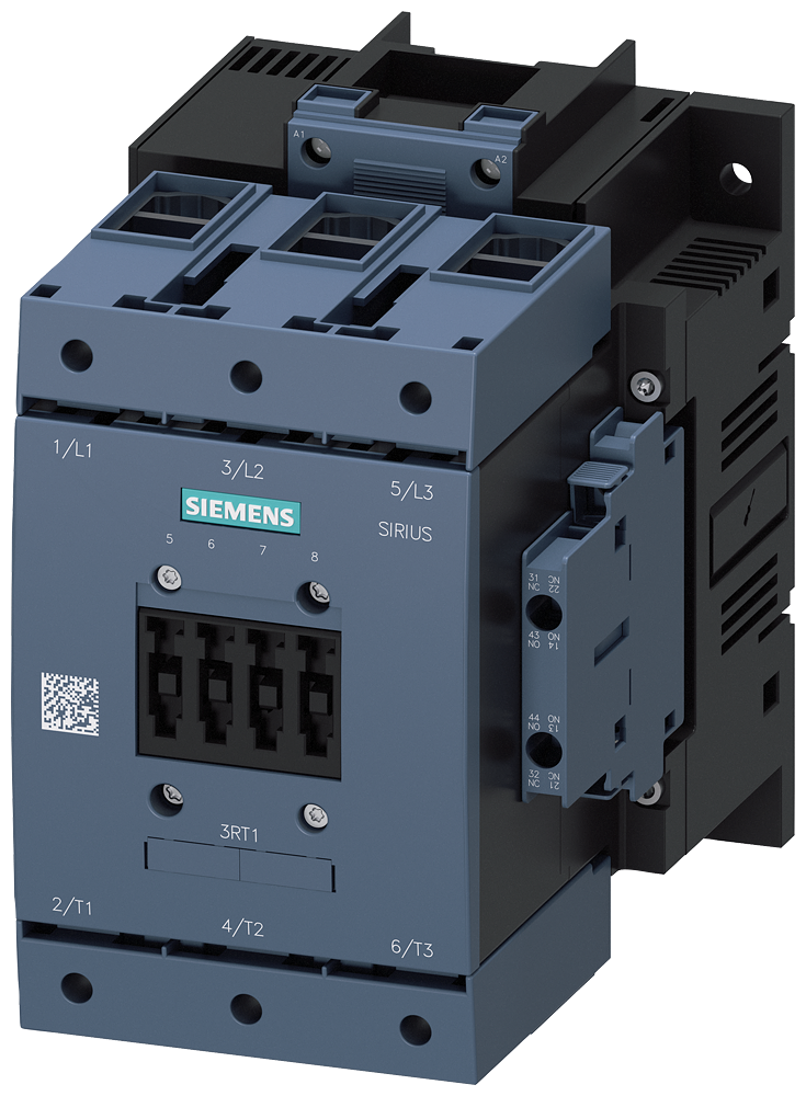 3RT1056-7AB36 Contactor, AC-3e, 185 A/90 kW/400 V, 3 polos, 23-26 V AC/DC, 2 NA + 2 NC, borne 