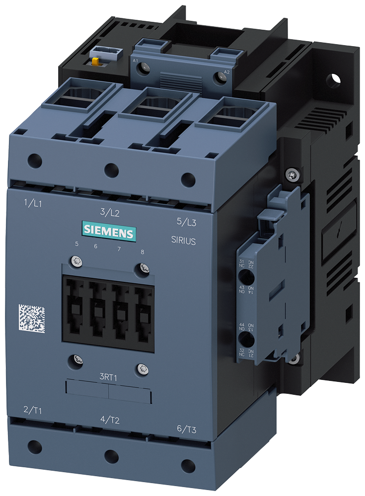 3RT1054-1NB36 Contactor, AC-3e, 115 A/55 kW/400 V, 3 polos, 21-27,3 V AC/DC, PLC-IN opcional, 
