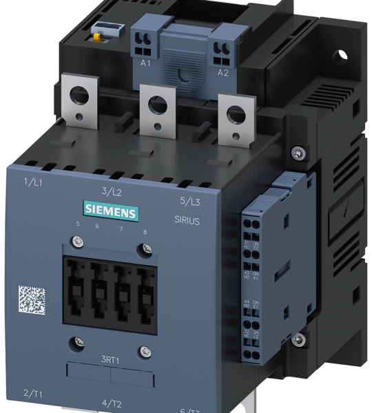 3RT1055-2NP36 Contactor, AC-3e, 150 A/75 kW/400 V, 3 polos, 200-277 V AC/DC, PLC-IN opcional, 