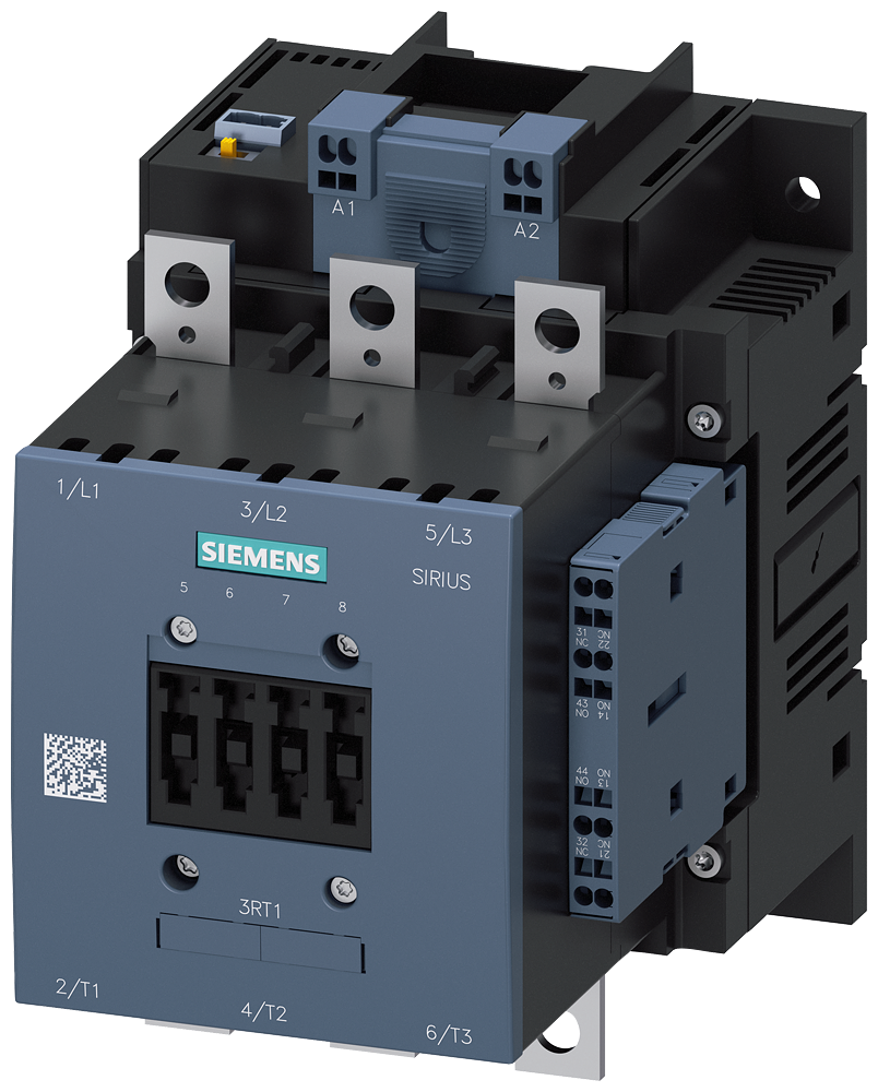 3RT1055-2NP36 Contactor, AC-3e, 150 A/75 kW/400 V, 3 polos, 200-277 V AC/DC, PLC-IN opcional, 