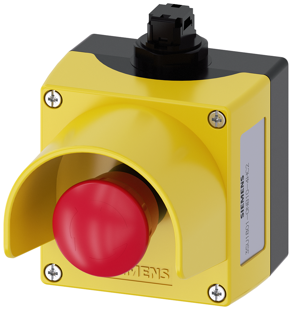 3SU1801-0NB10-4HC2 Caja AS-Interface para aparatos de mando, 22 mm, plástico, amarilla, collar de p