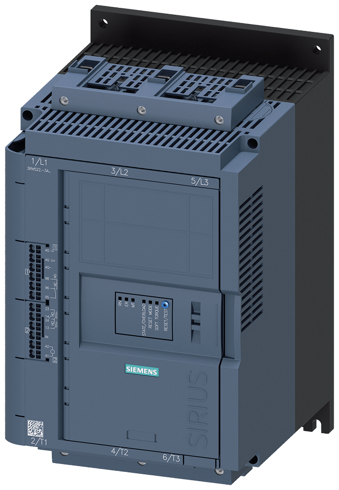 3RW5227-3AC04 Arrancador suave SIRIUS 200-480 V 93 A, 24 V AC/DC, bornes de resorte, salida an