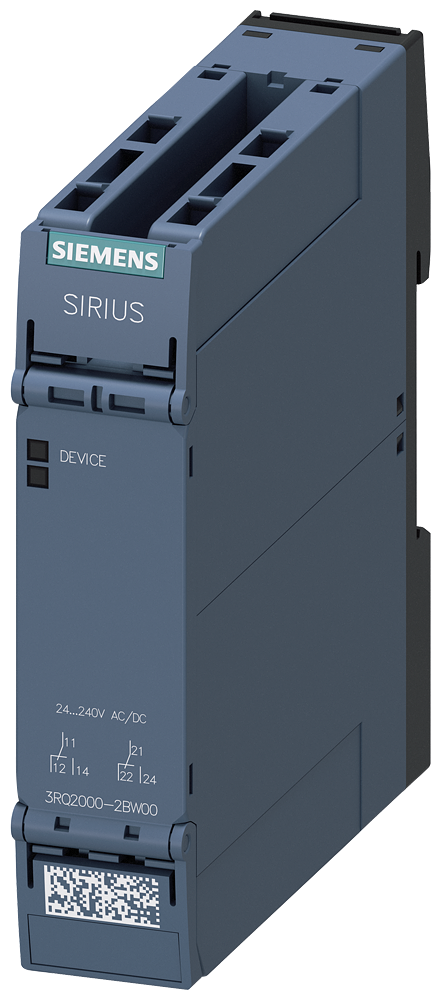 3RQ2000-2BW00 Relé de interfaz en caja industrial, 2 CO, 24-240 V AC/DC, bornes de resorte