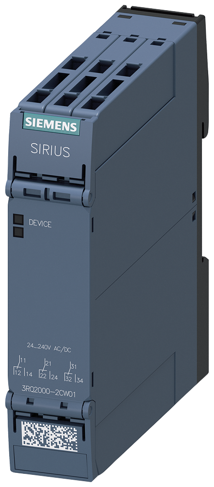 3RQ2000-2CW01 Relé de interfaz en caja industrial, 3 CO, 24-240 V AC/DC, bornes de resorte, do