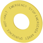 3SU1900-0BN31-0NC0 Disco de fondo para parada de emergencia, amarillo, sin inscripción, diám. ext. 