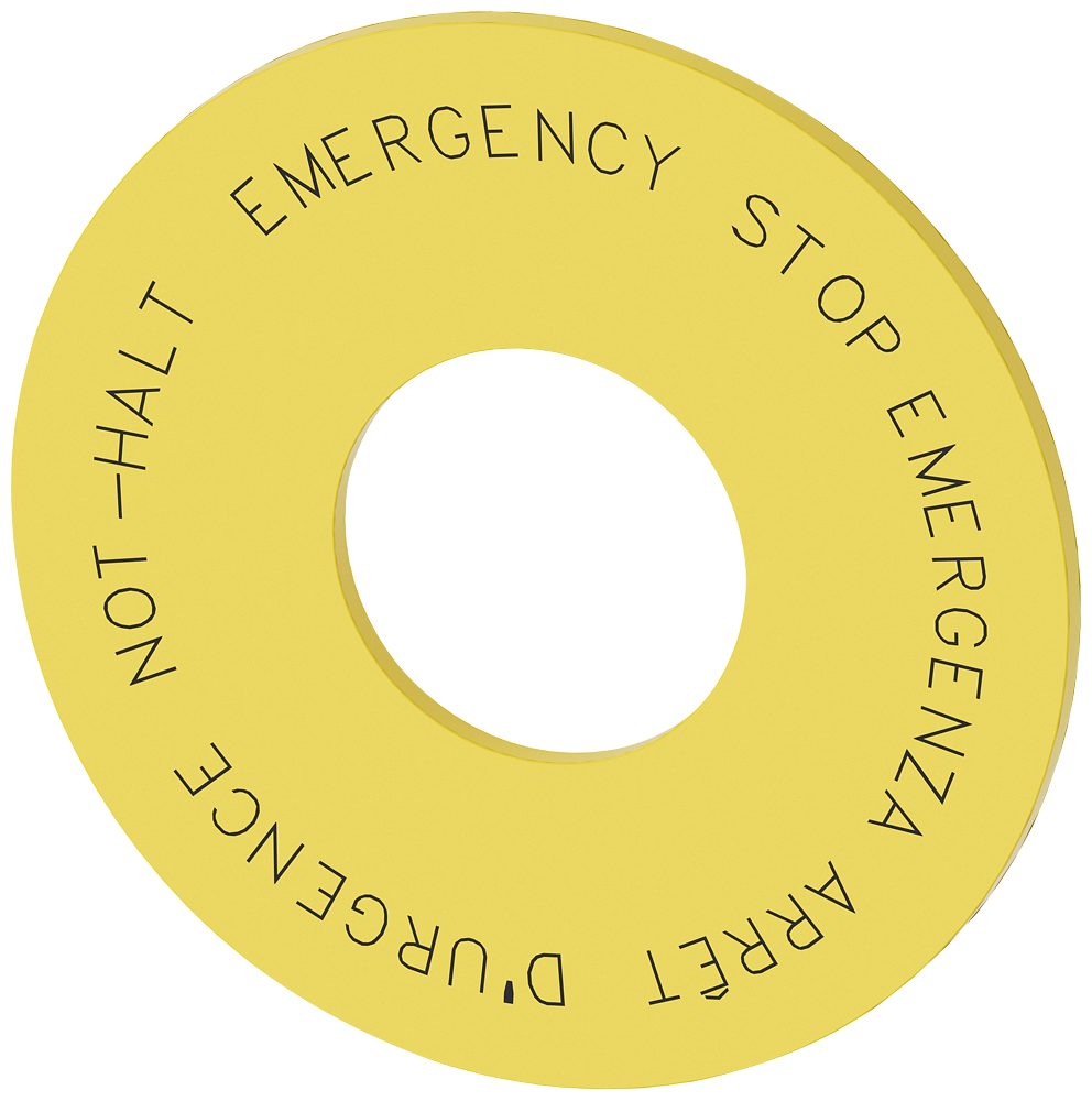 3SU1900-0BN31-0NC0 Disco de fondo para parada de emergencia, amarillo, sin inscripción, diám. ext. 