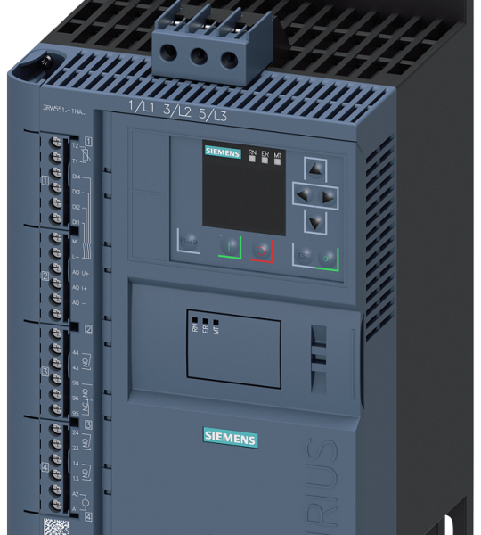 3RW5514-1HA15 Arrancador suave SIRIUS, 200-600 V, 18 A, 110-250 V AC, bornes de tornillo