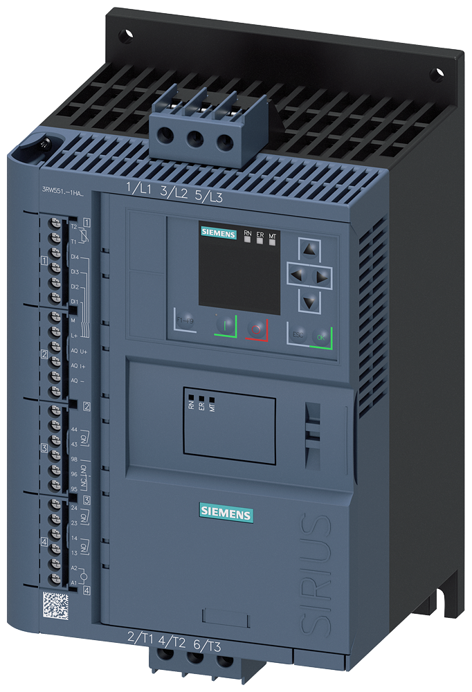 3RW5514-1HA15 Arrancador suave SIRIUS, 200-600 V, 18 A, 110-250 V AC, bornes de tornillo