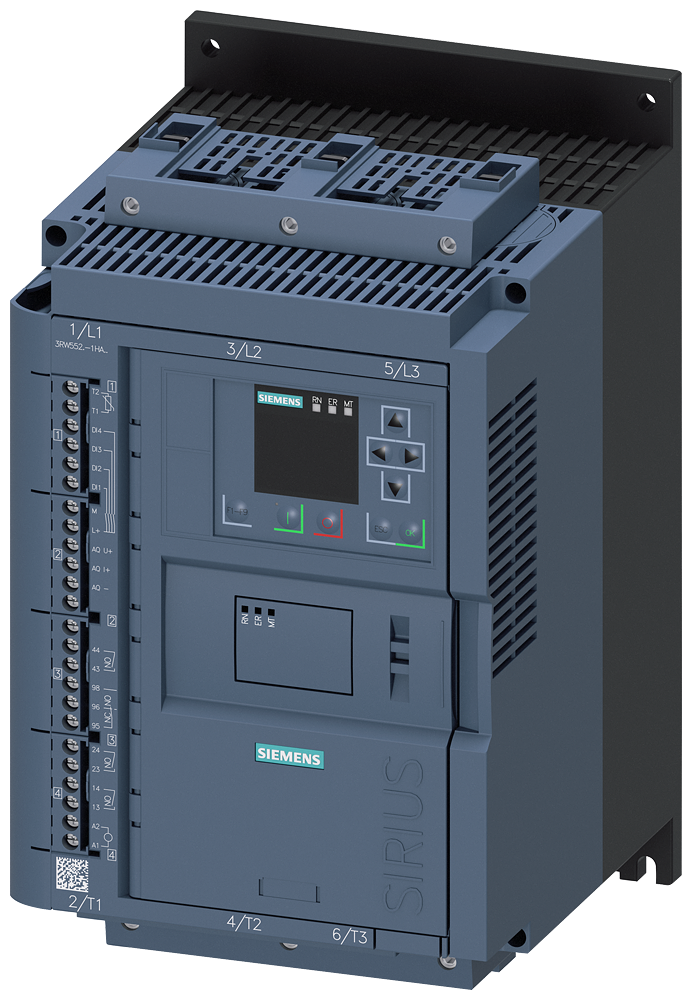 3RW5526-1HA04 Arrancador suave SIRIUS, 200-480 V, 77 A, 24 V AC/DC, bornes de tornillo