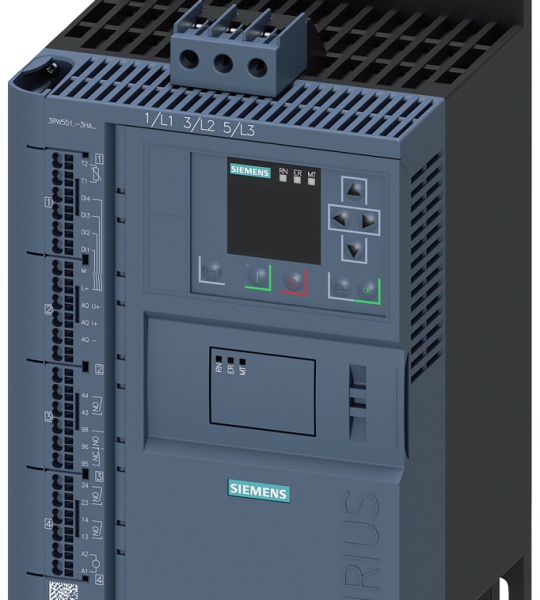 3RW5514-3HA04 Arrancador suave SIRIUS, 200-480 V, 18 A, 24 V AC/DC, bornes de resorte