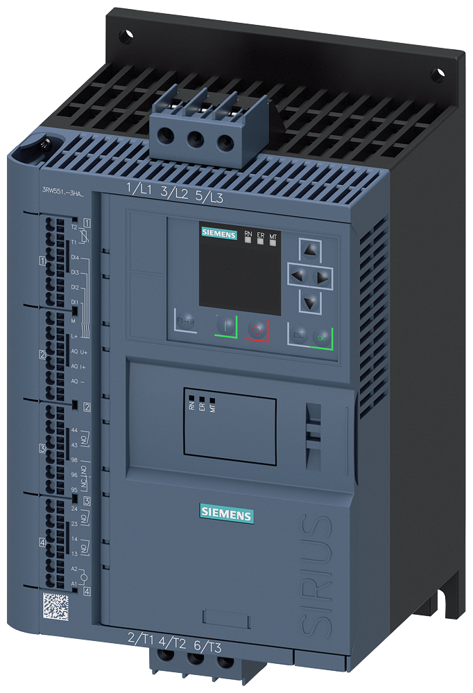 3RW5515-3HA04 Arrancador suave SIRIUS, 200-480 V, 25 A, 24 V AC/DC, bornes de resorte