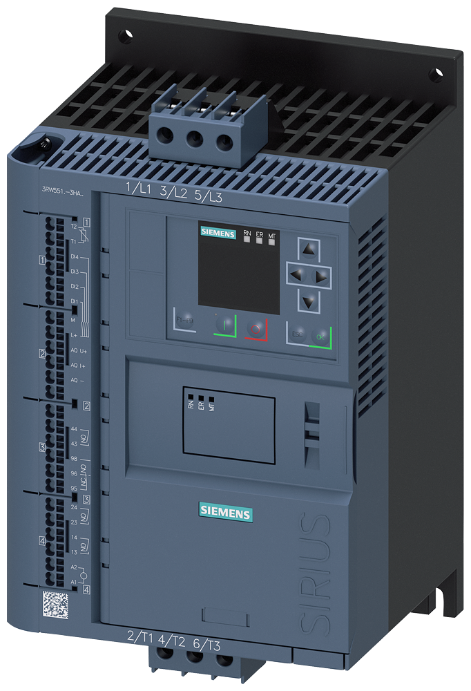 3RW5516-3HA04 Arrancador suave SIRIUS, 200-480 V, 32 A, 24 V AC/DC, bornes de resorte