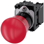 3SU1100-1HB20-1PA0 Pulsador de seta de parada de emergencia, 22 mm, redondo, plástico, rojo, 1 NC, 