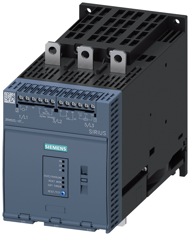 3RW5056-6TB15 Arrancador suave SIRIUS, 200-600 V, 171 A, 110-250 V AC, bornes de tornillo, ent