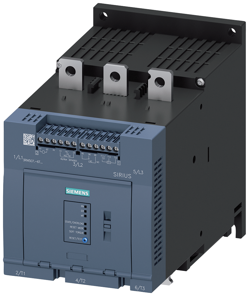 3RW5073-6TB14 Arrancador suave SIRIUS, 200-480 V, 250 A, 110-250 V AC, bornes de tornillo, ent