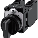 3SU1100-2BL10-1NA0 Selector, iluminable, 22 mm, redondo, plástico, negro, 1 NA, 1 NA