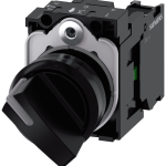 3SU1100-2BF10-1BA0 Selector, iluminable, 22 mm, redondo, plástico, negro, 1 NA