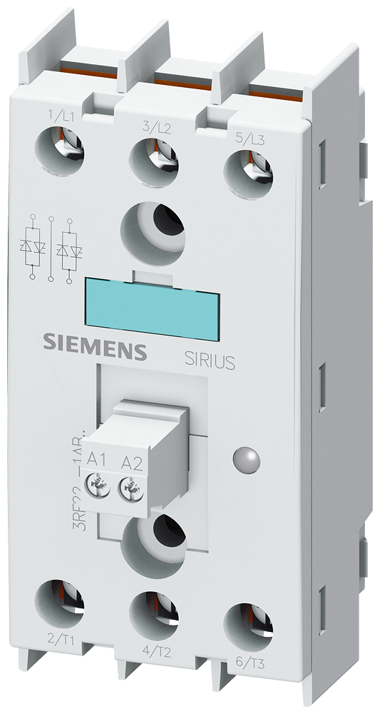 3RF2255-1AB45 Relé estático 2RF2, trifásico, 55 A, 48-600 V/4-30 V DC, 2 fases controladas