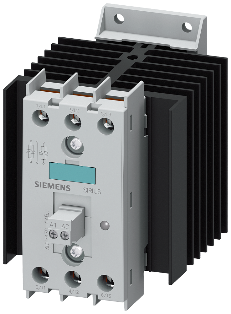 3RF2430-1AB45 Contactor estático 3RF2, trifásico, AC-51, 30 A, 48-600 V/4-30 V DC, 2 fases con