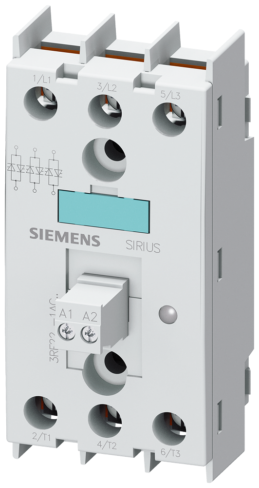 3RF2230-1AC45 Relé estático 2RF2, trifásico, 30 A, 48-600 V/4-30 V DC, 3 fases controladas