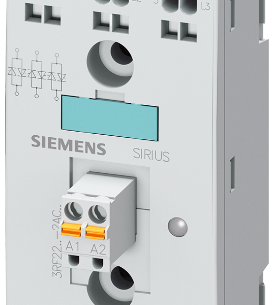 3RF2230-2AC45 Relé estático 2RF2, trifásico, 30 A, 48-600 V/4-30 V DC, 3 fases controladas