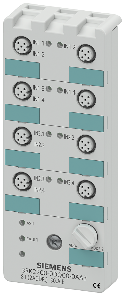 3RK2200-0DQ00-0AA3 Módulo 8E 24VDC M12 IP67 ASI