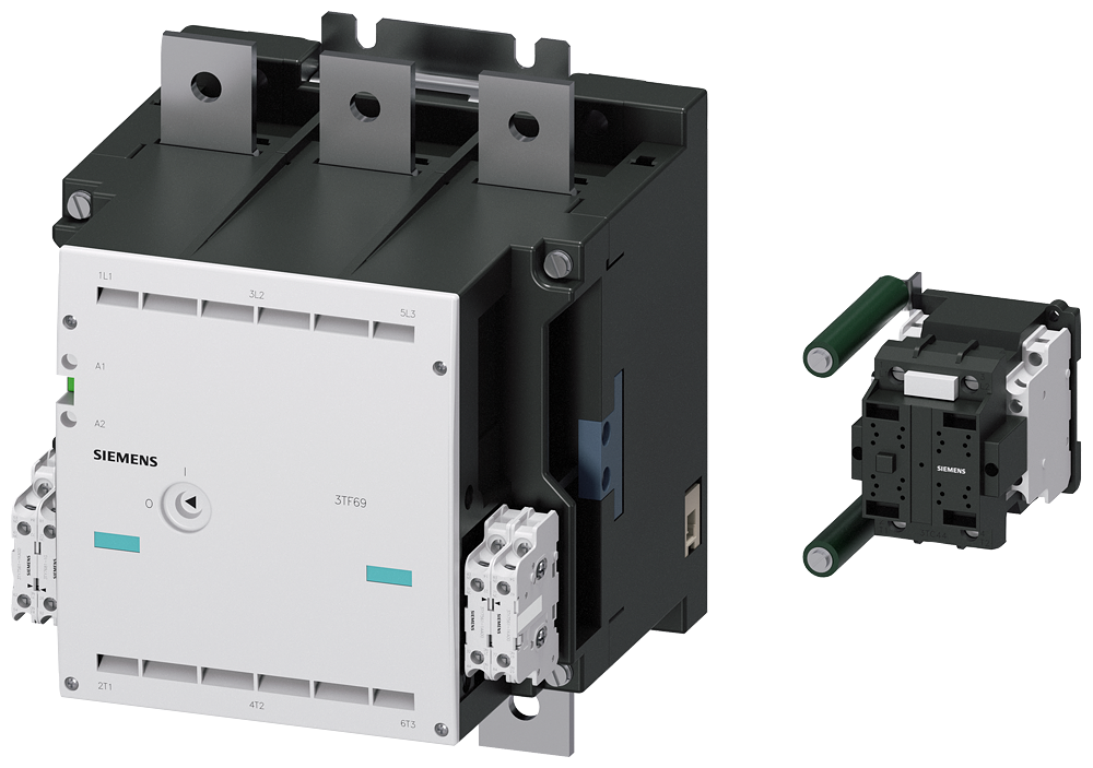 3TF6933-1QV7 Contactor tam. 14, 3 polos AC-3, 450 kW, 400/380 V (690 V), blq. contactos aux. 
