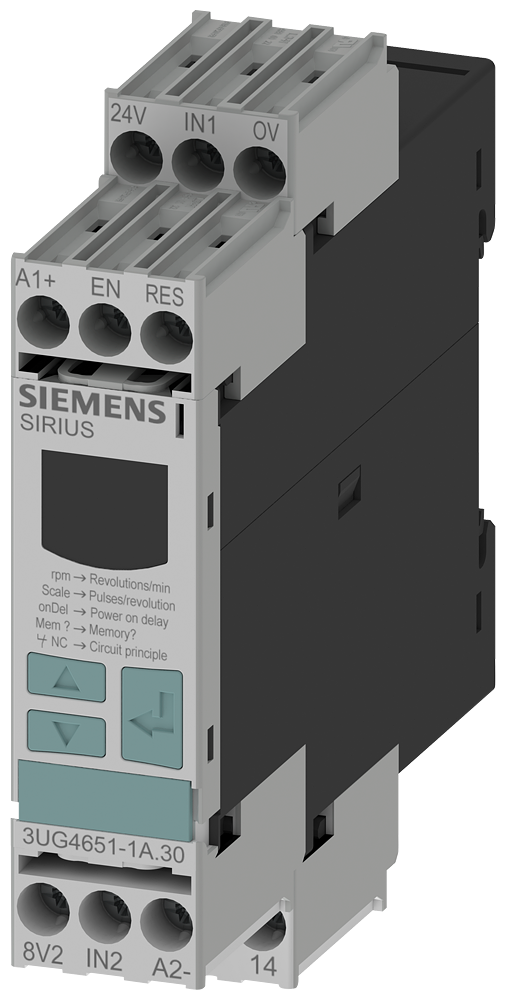 3UG4651-1AA30 Relé de vigilancia digital, vigilancia de velocidad de 0,1 a 2200 r/min
