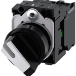 3SU1103-2BF64-1BA0 Selector, iluminable, 22 mm, redondo, plástico, blanco, verde, 1 NA