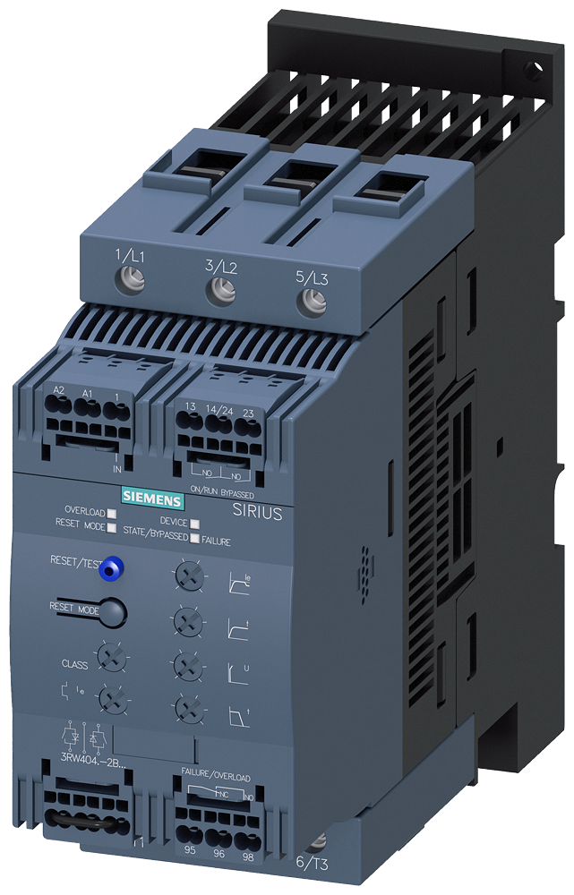 3RW4047-2BB05 Arrancador suave S3, 106 A, 75 kW/500 V, 40 grados, 400-600 V AC, 24 V AC/DC