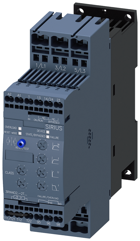 3RW4028-2TB05 Arrancador suave S0, 38 A, 22 kW/500 V, 40 grados, 400-600 V AC, 24 V AC/DC
