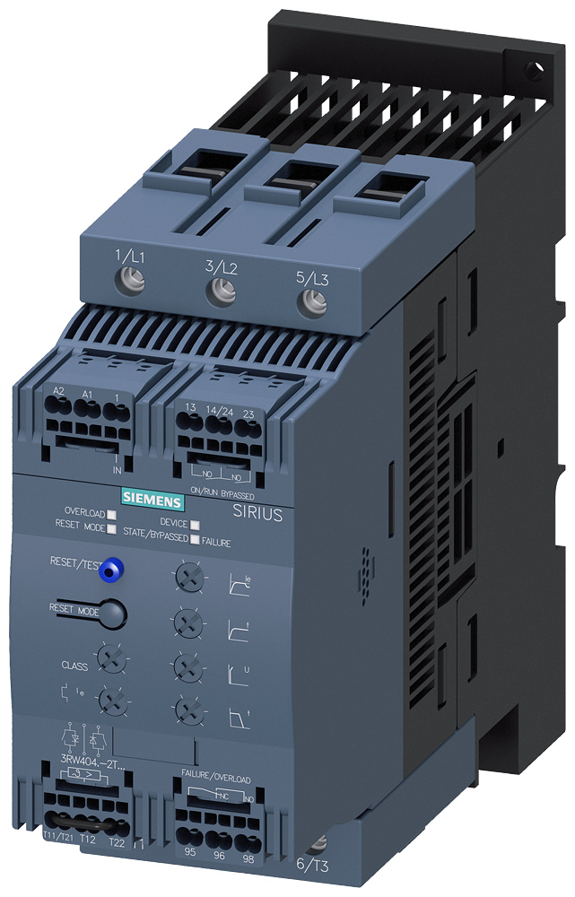 3RW4047-2TB05 Arrancador suave S3, 106 A, 75 kW/500 V, 40 grados, 400-600 V AC, 24 V AC/DC
