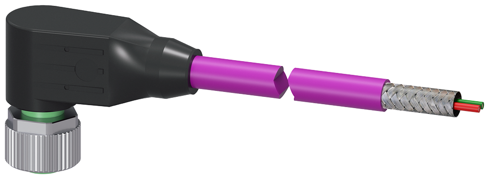3RK1902-1GC10 Cable de bus, 10 m, para PROFIBUS, 2 hilos, apantallado, 1 conector M12 acodado,