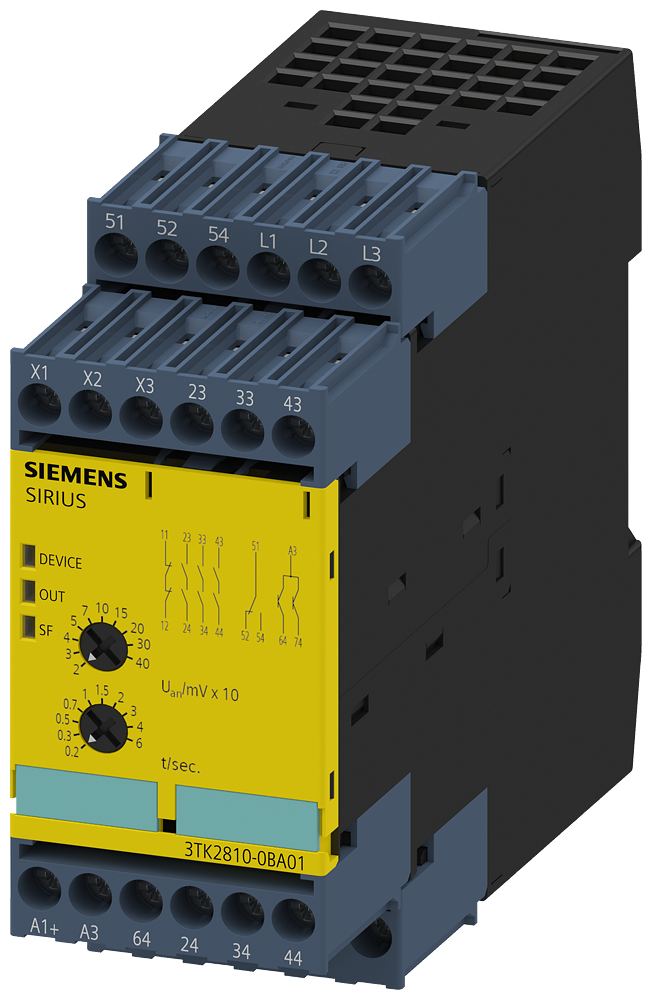 3TK2810-0BA01 Módulo de seguridad, vigilancia de parada de seguridad, 24 V DC, 45 mm