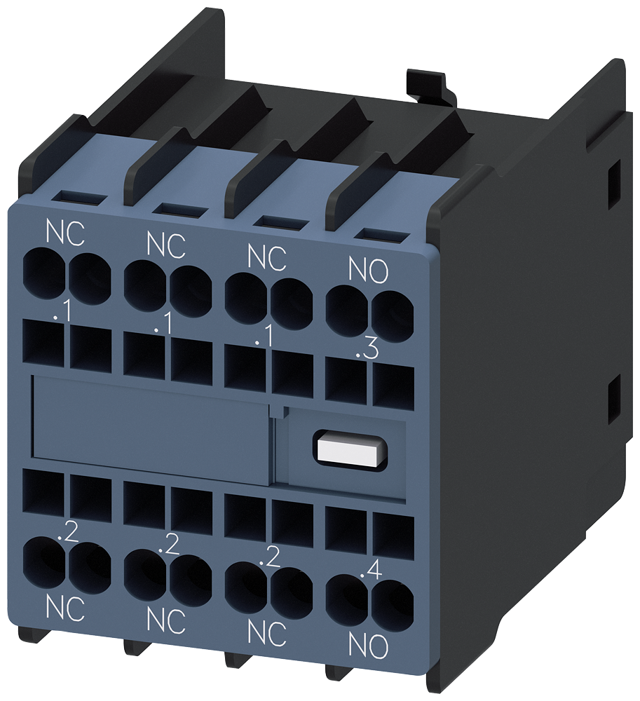 3RH2911-2HA13 Bloque de contactos auxiliares, 1 NA + 3 NC, circuitos: 1 NC, 1 NC, 1 NA, para c