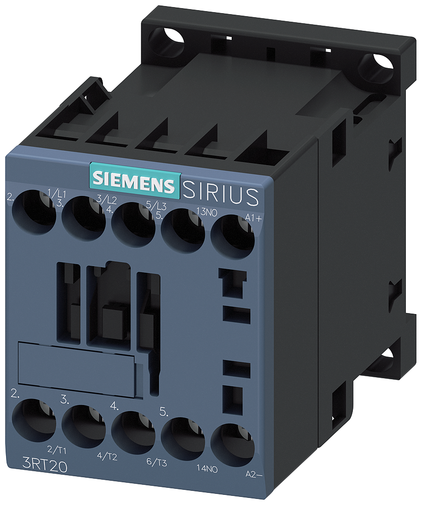 3RT2016-1BA41 Contactor, AC-3e, 9 A/4 kW/400 V, 3 polos, 12 V DC, 1 NA, bornes de tornillo