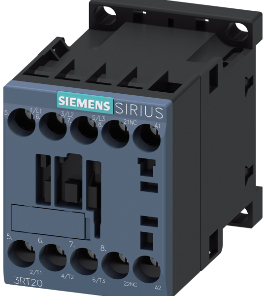 3RT2017-1AV02 Contactor, AC-3e, 12 A/5,5 kW/400 V, 3 polos, 400 V AC, 50/60 Hz, 1 NC, bornes d