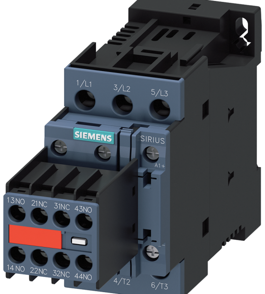 3RT2026-1BB44-3MA0 Contactor, AC-3e, 25 A/11 kW/400 V, 3 polos, 24 V DC, 2 NA + 2 NC, bornes de tor