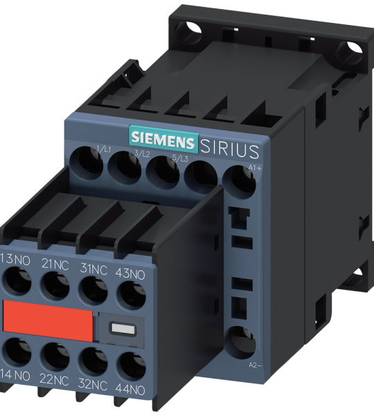 3RT2018-1FB44-3MA0 Contactor, AC-3e, 16 A/7,5 kW/400 V, 3 polos, 24 V DC, 2 NA + 2 NC, bornes de to