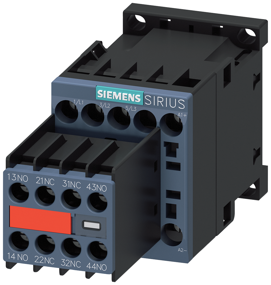 3RT2015-1FB44-3MA0 Contactor, AC-3e, 7 A/3 kW/400 V, 3 polos, 24 V DC, 2 NA + 2 NC, bornes de torni