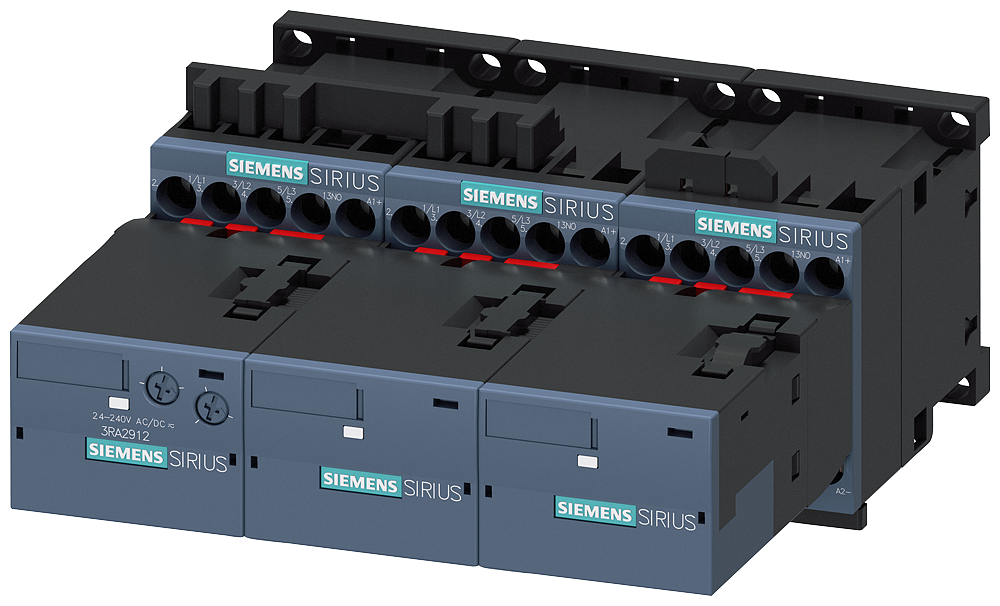 3RA2417-8XF31-1BB4 Combinación estrella-triángulo, AC-3, 11 kW/400 V, 24 V DC, 3 polos, S00