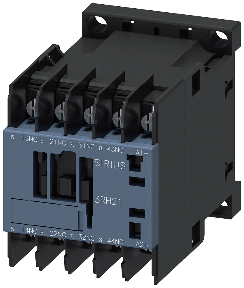 3RH2122-4KB40 Contactor auxiliar de acoplamiento, 2 NA + 2 NC, 24 V DC, S00, conexión de cable