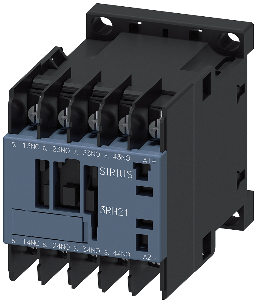 3RH2140-4KB40 Contactor auxiliar de acoplamiento, 4 NA, 24 V DC, S00, conexión de cable tipo o