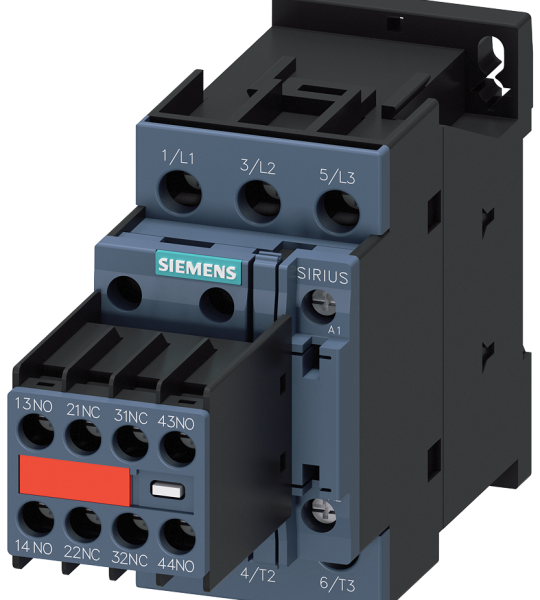 3RT2025-1CL24-3MA0 Contactor, AC-3e, 17 A/7,5 kW/400 V, 3 polos, 230 V AC, 50/60 Hz, 2 NA + 2 NC, b