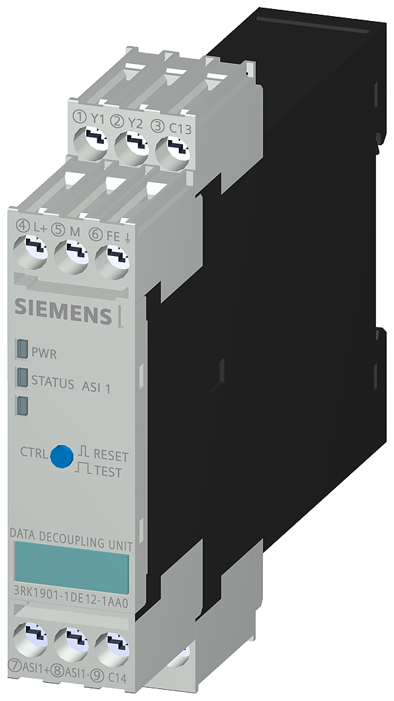 3RK1901-1DE12-1AA0 Módulo de desacoplamiento de datos AS-Interface 1 × 4 A, bornes de tornillo, AS-