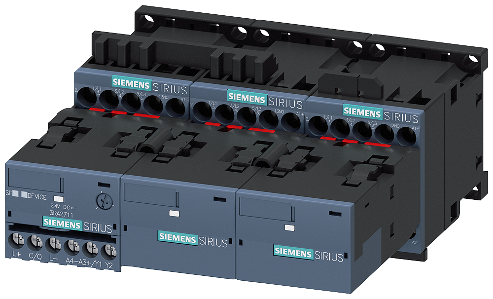 3RA2416-8XE31-1BB4 Combinación estrella-triángulo con I/O-Link, AC-3, 7,5 kW/400 V, 24 V DC, 3 polo