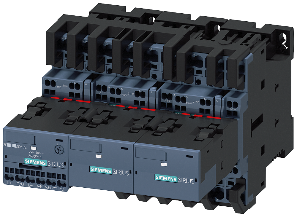 3RA2425-8XE32-2BB4 Combinación estrella-triángulo con I/O-Link, AC-3, 15/18,5 kW/400 V, 24 V DC, 3 