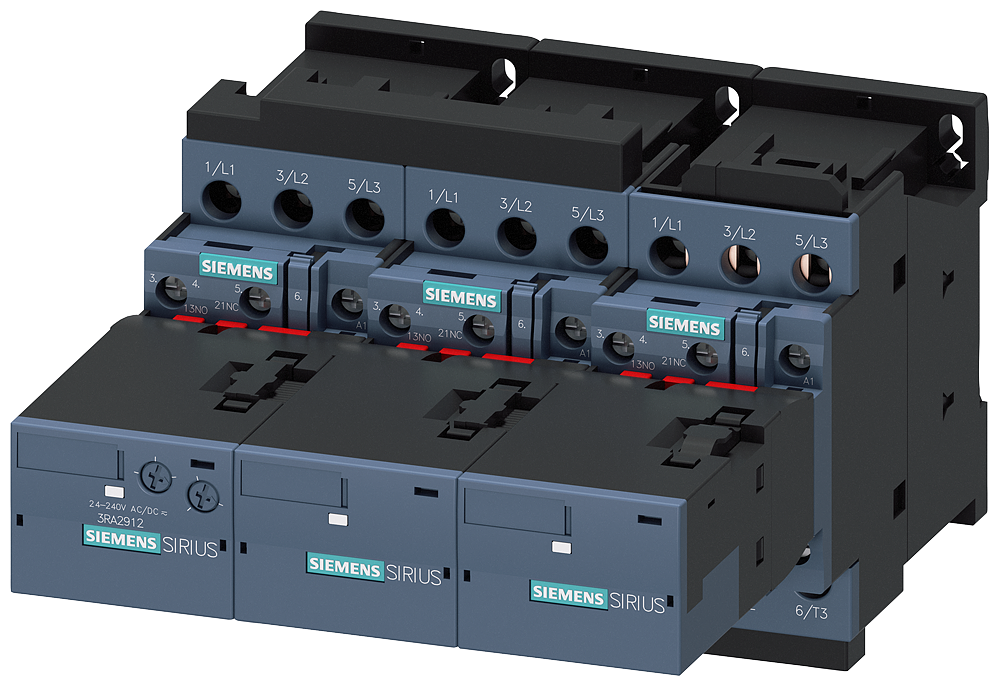 3RA2423-8XF32-1AL2 Combinación estrella-triángulo, AC-3, 11 kW/400 V, 230 V AC, 50/60 Hz, 3 polos, 