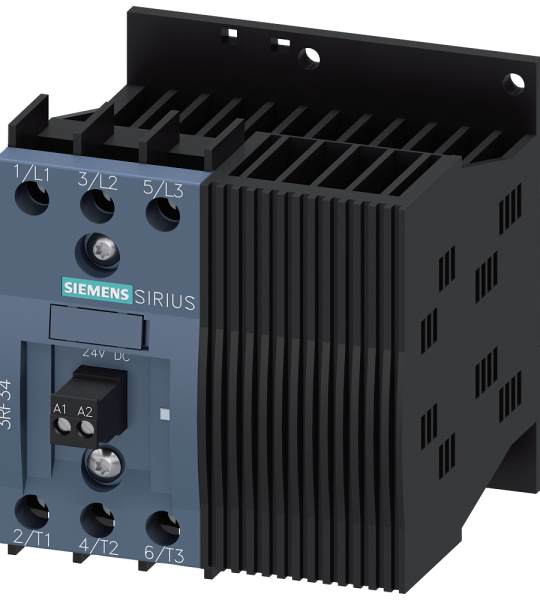3RF3412-1BB04 Contactor estático 3RF3, trifásico, AC-53, 12,5 A, 48-480 V/24 V DC, 2 fases con