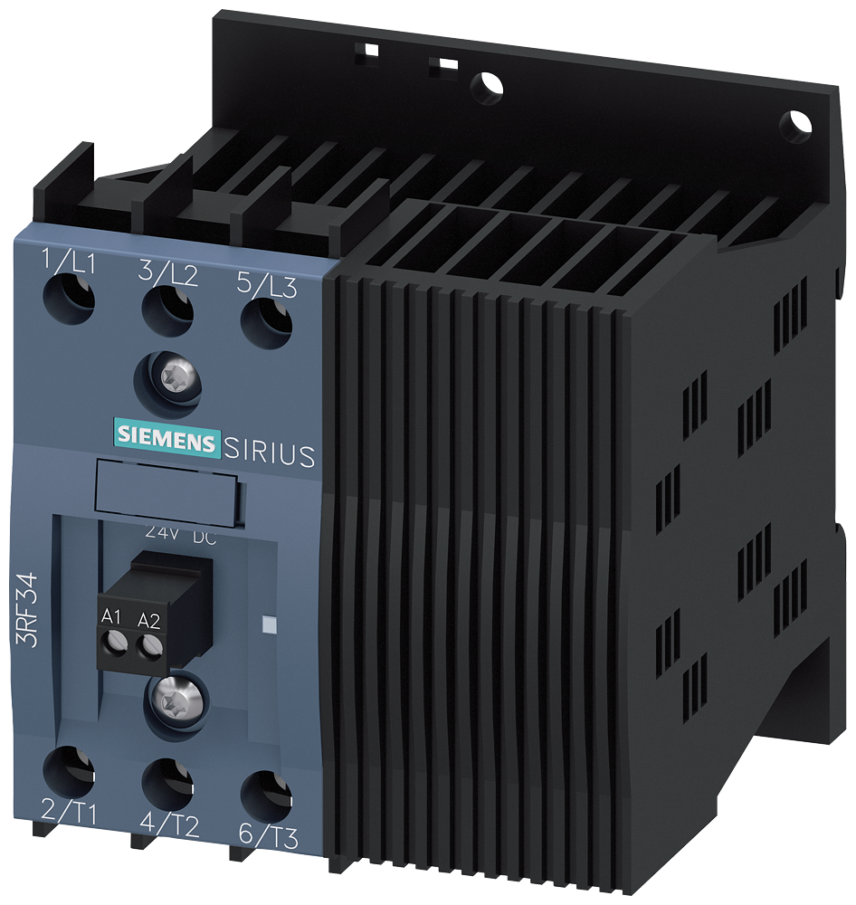 3RF3410-1BB06 Contactor estático 3RF3, trifásico, AC-53, 9,2 A, 48-600 V/24 V DC, 2 fases cont